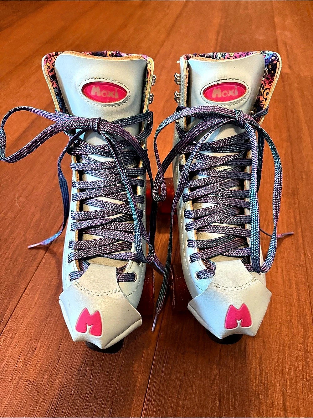 Moxi Beach Bunny Quad Roller Skates Blue & Pink